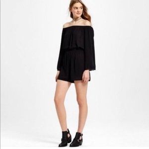 MOSSIMO Black Off The Shoulder Romper Size M